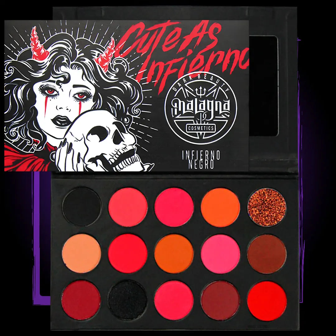 INFIERNO NEGRO - Paleta de sombras - 15 tonos