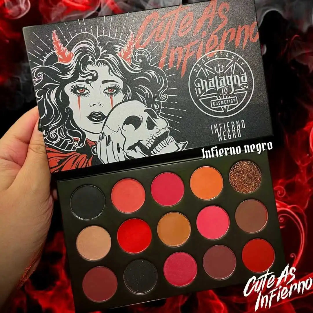 INFIERNO NEGRO - Paleta de sombras - 15 tonos