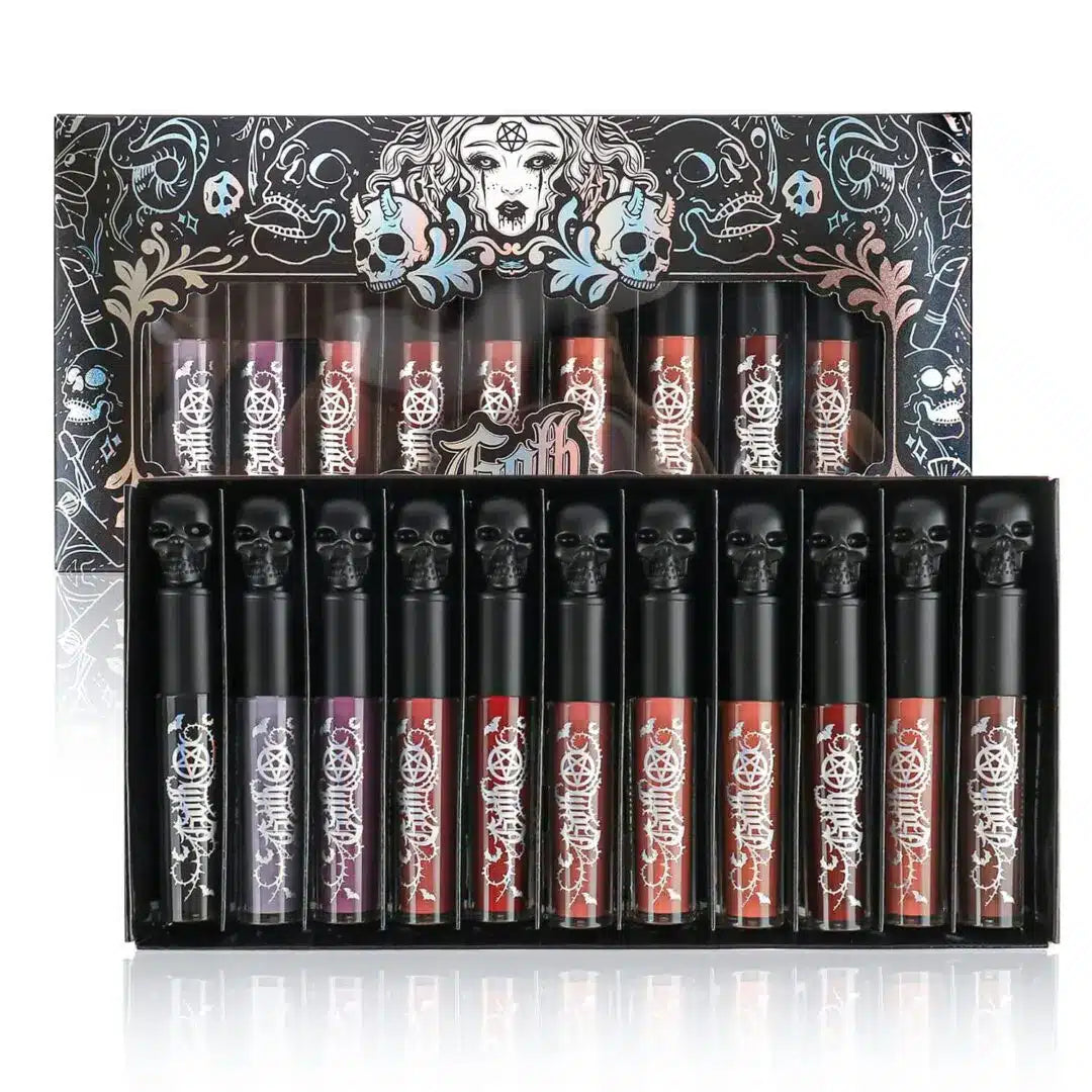 Kit of 11 GOTH-Mattes-NUDE liquid lipsticks