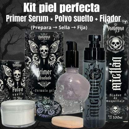 KIT PIEL PERFECTA | Primer + polvo + fijador