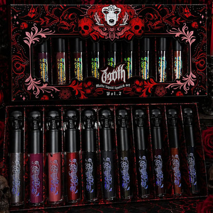 Kit of 11 GOTH-Mattes liquid lipsticks