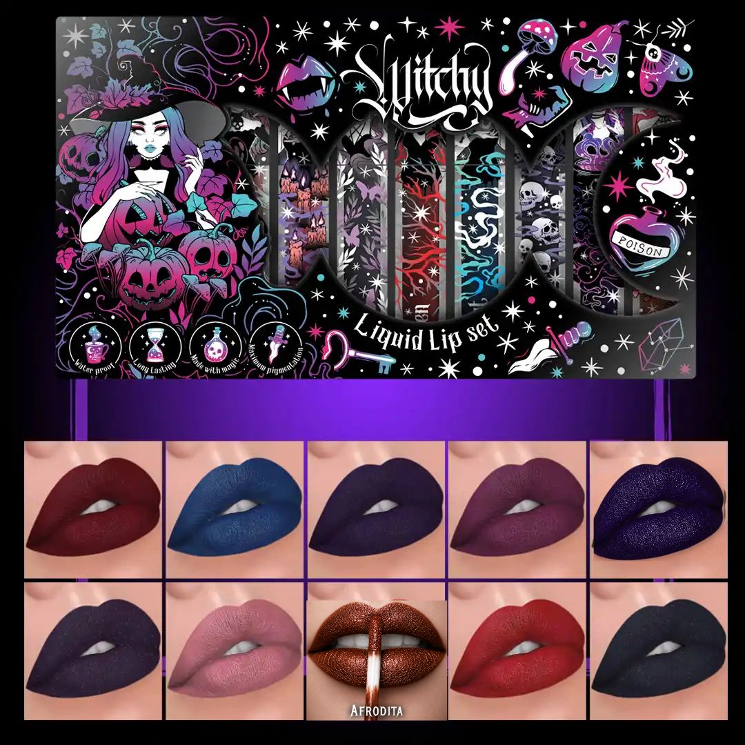 Kit de 10 labiales líquidos witchy