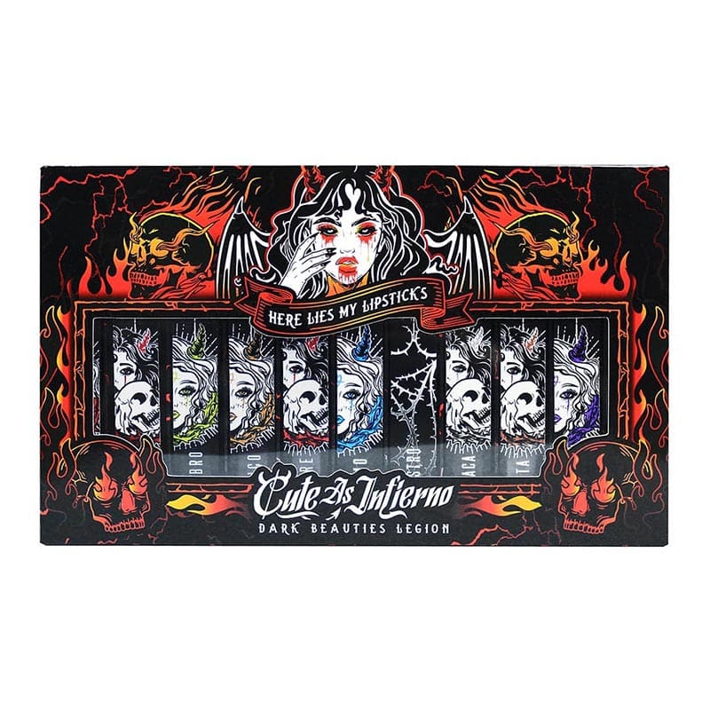 Kit de 11 labiales líquidos cut as inferno con caja