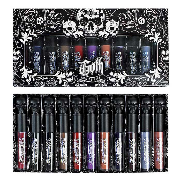 Kit of 11 GOTH-Mattes liquid lipsticks