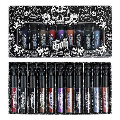 Kit of 11 GOTH-Mattes liquid lipsticks